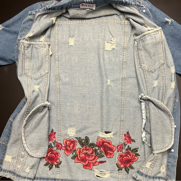 “create your own future”longline denim jacket - Picture 3 of 11